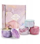 Buy cheap AROMA HOME 4 pcs Hot Sales Custom Wholesale Luxury Gift Set Metal Aroma Tins Jar Dried Flowers Soy Wax Scented Candles from wholesalers