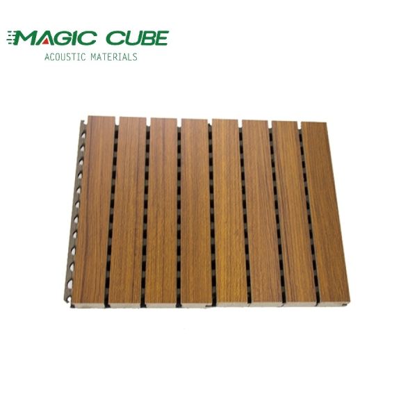Easy Install Decorative oak veneer finish acoustic grooved wood panel for Office