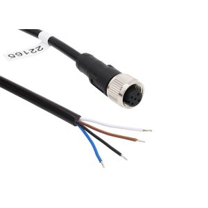 China Stright M12 5pin 5M female cable assemblies PVC Jacket for use with Industrial Sensor on sale