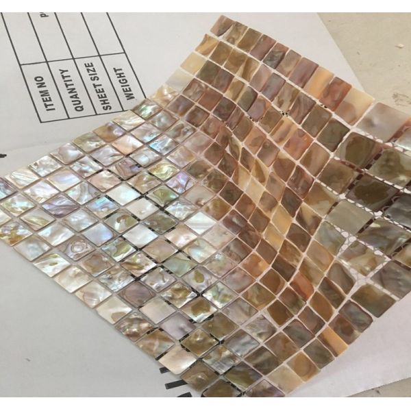Buy cheap Brown Square Seashell Mosaic Wall Tile , Mother Of Pearl Mosaic Tile Backsplash from wholesalers