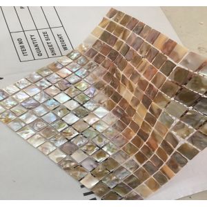 Buy cheap Brown Square Seashell Mosaic Wall Tile , Mother Of Pearl Mosaic Tile Backsplash from wholesalers