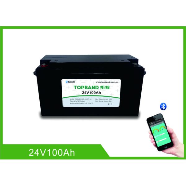 Bluetooth Rechargeable Lithium Iron Phosphate Battery 24V 100AH Nano LiFePO4