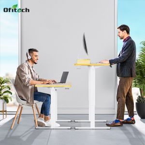 Buy cheap SPCC Steel/Iron Frame Walnut Wooden Home Office Workstation with Electric Height Adjustment from wholesalers