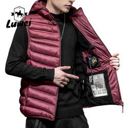 Custom Classic Men Clothing Sleeveless Utility Waistcoats Hooded Quilted Warm