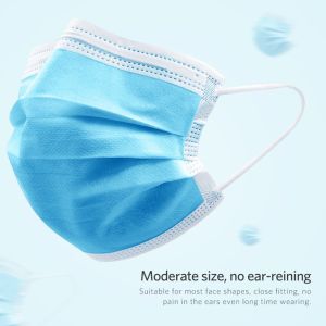 Disposable Blue Earloop Face Mask Beauty Salon , Electronics Industry Use