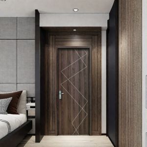 Carved Design Wood-Plastic Composite Hollow Door With Hinged Installation Method