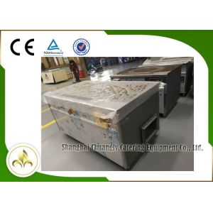 Natural Gas Teppanyaki Grill Table Rectangle Fume Down Exhaust Stainless Steel