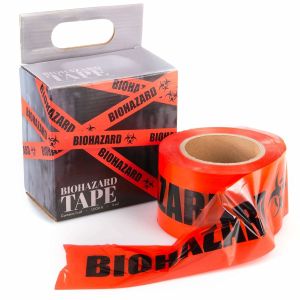 Buy cheap Biohazard Warning Tape with Black Imprint, Legend "Biohazard" (with Logo), 55 yd. Length x 2" Width, 3" Diameter Core from wholesalers