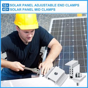 Buy cheap Adjustable Solar Panel Mid Clamp Aluminum Solar Module Clamps ISO9001 from wholesalers