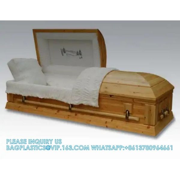 Caskets Cambridge Mahogany Funeral Casket With Almond Velvet Interior - Solid Mahogany Wood