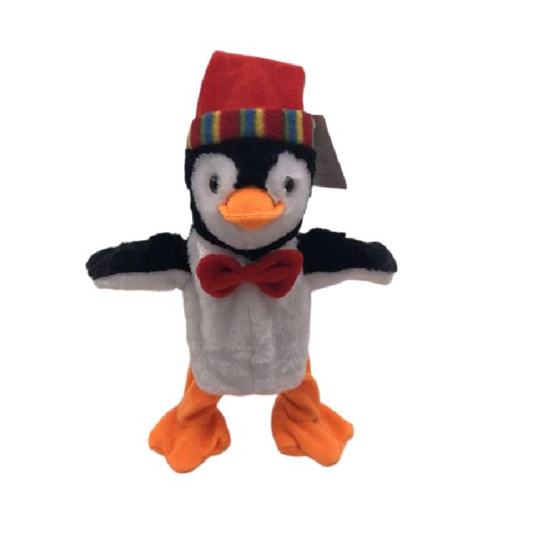 Quality Singing Choking Walking Christmas Plush Penguin 33cm for sale