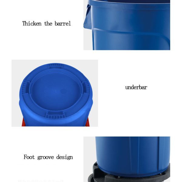 Wholesale Plastic Wheeled Recycle Waste Bin Trash Can With Lid for Sale Round Plastic Waste Bins