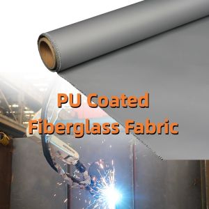 Abrasion Resistant PU Coated Fiberglass Fabric with 460 g/sqm Weight 0.41 mm