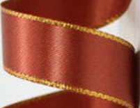 Golden Silver Edge Poly Satin Ribbon , Personalized Satin Ribbon 1/8"~4" Width
