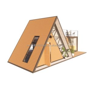 Buy cheap Triangle House A Frame House Kit For Living With 50/75/100mm Wave Sandwich Panel Wall and Log from wholesalers