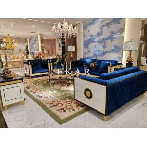 Buy cheap Wooden Royal Spanish Design Furniture 6 Seater Royal Fabric Sofa Set from wholesalers