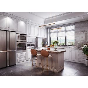 Buy cheap Modern Stylish Home Kitchen Cabinets With Flat Raised Shaker Door And Granite Marble Quartz Artificial Stone from wholesalers