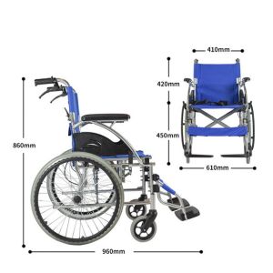 Buy cheap ISO13485 Lightweight Manual Transport Folding Wheelchair With 100KG Load from wholesalers