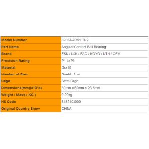 Buy cheap 3206A-2RS1 TN9 Angular Contact Ball Bearing With Cup Flange for Air Compressor from wholesalers