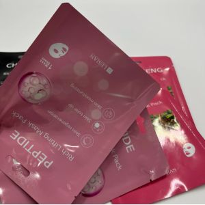 Buy cheap High Grade Customized Cosmetics Face Mask Bag Stand-Up Three Side Seal Easy Tear Pure Aluminum Foil Heat Sealing PE PET Material from wholesalers