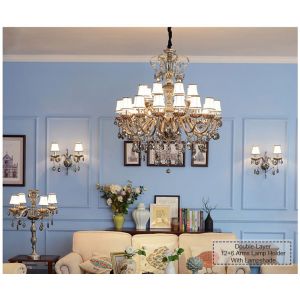Modern Grey Chandelier Lighting With Crystal For Hotel Indoor home Lighting (WH
