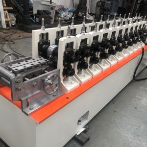 Buy cheap High Speed 30m/Min Stainless Steel Glass Sliding Door Channel Roll Forming Machine With Servo Following Cutting from wholesalers