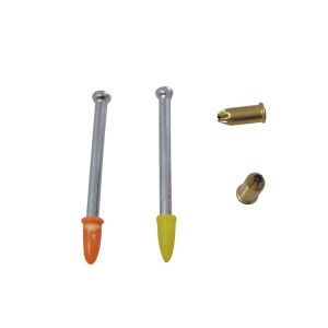 High Velocity Concrete Drive Pins With Orange Point Cap 52-56° HRC Hardness
