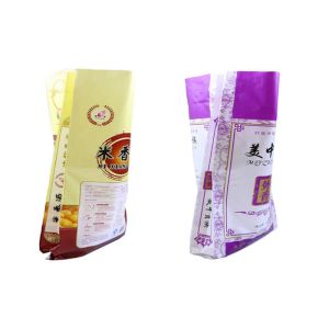 Single Folded Woven Plastic Sacks , Custom Reusable Rice Packing Bags