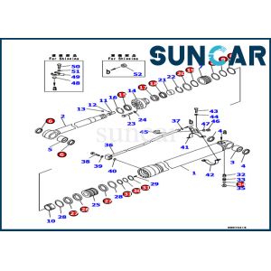 Buy cheap 707-99-37190 Komatsu Inner Parts Adjust Cylinder Seal Kit Arm Cylinder Service Kit PC130-8 from wholesalers