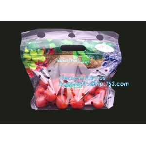Buy cheap k packaging pouch with vent hole and handle, grape bag/mango bag/fruit vegetable slider, Slider Zip Lock Zipper Fr from wholesalers