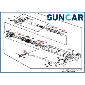 Buy cheap JOHN DEERE Bucket Cylinder Kits AT264439 Hydraulic Seal Kit For 270CLC 270LC Excavator Equipment from wholesalers
