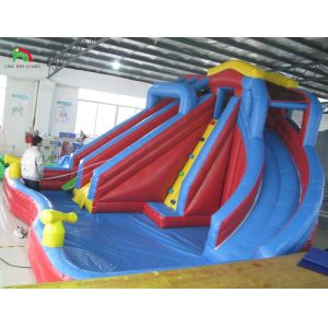 Double Lanes Accommodate Many People Small Or Big Full Size Jumbo Water Slide