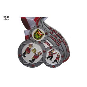 Buy cheap Big Size Heavy Crystal Custom Award Medals With Soft Enamel , Sandy Back Surface from wholesalers