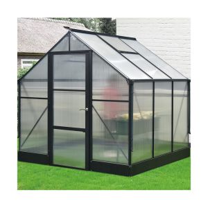 China 10ftX8ft 12ftX8ft Aluminium Frame Greenhouse 6mm Black Antharacite Green on sale
