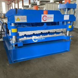 Buy cheap Chain Drive 380v Roof Sheet Roll Forming Machine Steel Deep Rib Brick Tile / Q Tile Cold Making from wholesalers
