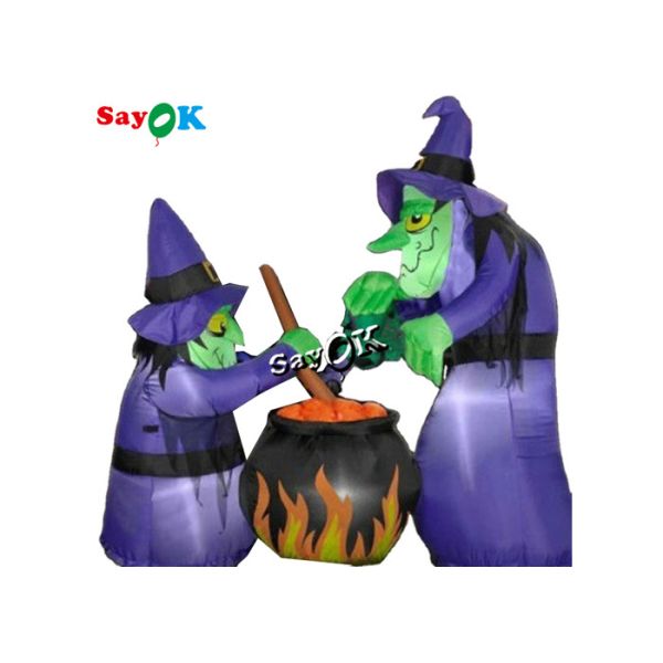 Buy cheap ​4x6ft Led Lighting Inflatable Halloween Witch With Cauldron from wholesalers