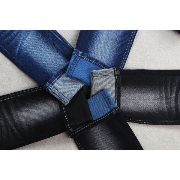Buy cheap Colored Weft Stretch Denim Twill Fabric 59" With Black Blue White Mixed Color In Back Side from wholesalers