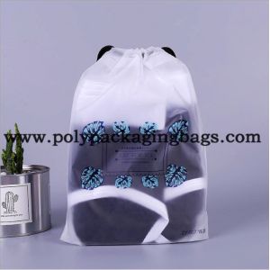 Buy cheap Gravure Printing 100mic Frosted Plastic Drawstring Bags Customized Logo Promotional Polyester Drawstring Frosted Bag from wholesalers