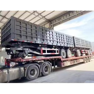 Buy cheap CIMC 3 Axle Draw Bar Side Dump Full Trailer 40-100 Tons Drawbar Towing Dolly Full Truck Trailer from wholesalers