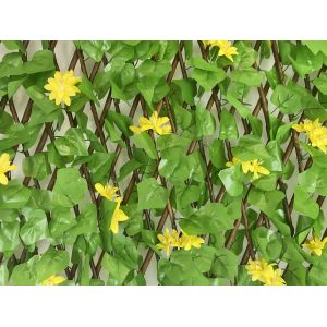 PVC Leaf Artificial Willow Fence Panel 1x1m for Garden Privacy