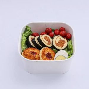 Buy cheap 1400ml Square Lunch Bento Box Disposable Takeaway Paper Salad Bowl from wholesalers