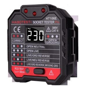 LCD Display 250V EN61010-1 Socket Plug Tester , Socket Tester With RCD Test