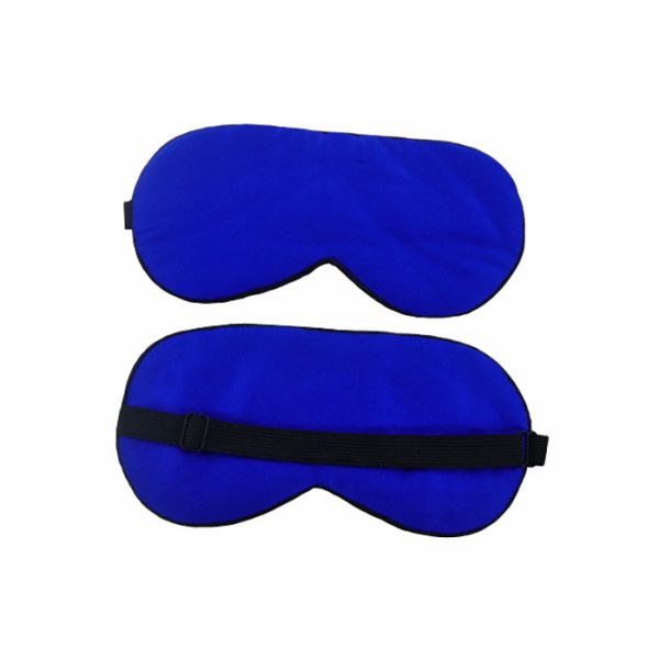 Blue Color Flight Sleep Blindfold Eye Shade Silk Material With Adjustable