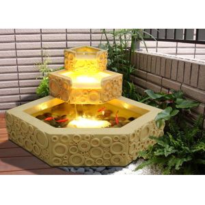 Buy cheap Classical Polygon Lighted Sandstone Brick Garden Fountain from wholesalers