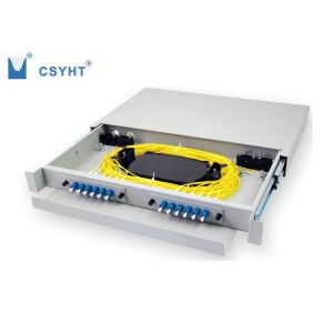 Drawer Type 12 Port Fiber Optic Patch Panel 19 Inch 1U Height With Splice