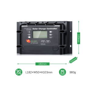 Buy cheap 12V/24V 2280W Max PV Power IP22 Digital Solar Charge Controller PWM Solar Regulator from wholesalers