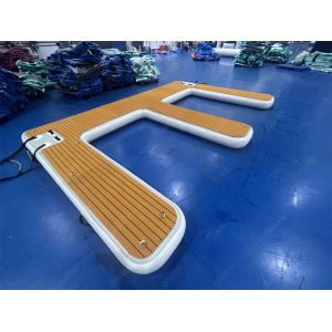 High Quality Customization Inflatable Dock Deck E Shape Floating Platform Air