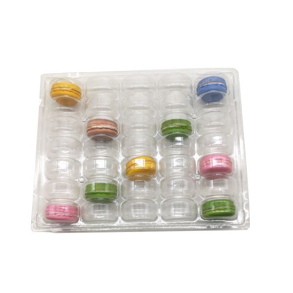 Quality 6 Pack Custom Macaron Clear Tray Recyclable Plastic Chocolate Tray for sale