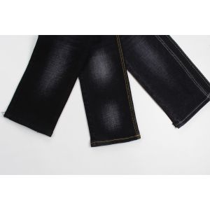 Buy cheap 11.4  Oz Black And Black Backside Crosshatch Slub Denim Jeans  Fabric from wholesalers