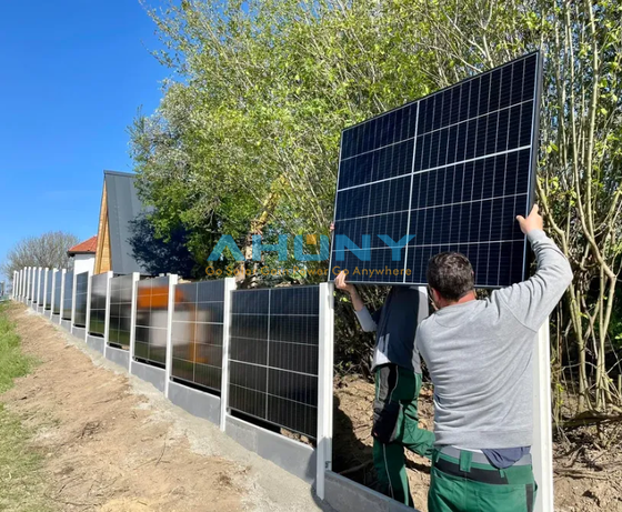 Buy cheap Vertical Bifacial Solar Fence Panel Kit for Garden Backyard Irrigation Pond Poultry Ranch Off-Grid Power Generation from wholesalers